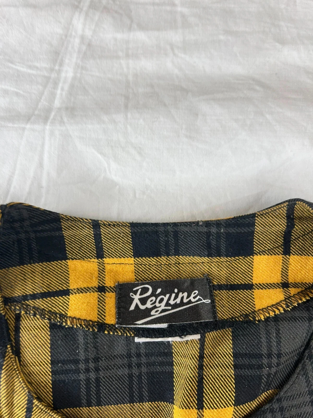 Vintage black and yellow plaid Régine blazer skirt combo set – photo 6